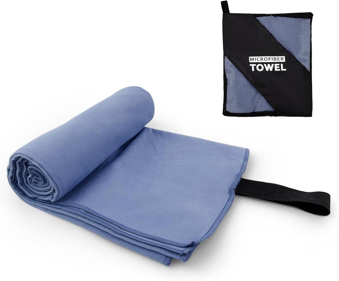 Camping Towel XL Size Microfiber Quick Dry Swimming Pool Beach Travel Body Hot Yoga Mat Towels(Navy Blue, 1 Pack XL)