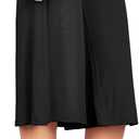 Made By Johnny Women's High Elastic Waistband Wide Leg Palazzo Culotte Gaucho Capri Pants (2XL) (Black)