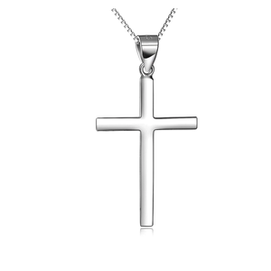 Cross Necklace Sterling Silver Simple Religious Crucifix Cross Pendant Necklace Jewelry Christmas Gifts for Women