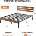 Sweetcrispy Full Size Wood Bed Frame with Headboard, 800LBS Mattress Foundation, Sturdy Metal Support Under Bed Storage Bed Base, No Box Spring Needed, Easy Assembly