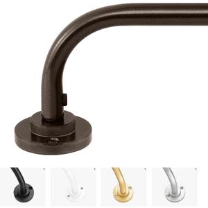 Hei!Dear Bronze Blackout Curtain Rod, Modern Adjustable 5/8 Inch Wrap Around Window Rod for 28-48 Inch Windows, Sleek Curved Design, Heavy Duty Decorative Curtain Rods for Bedroom or Living Room