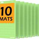 Xinart Cutting Mats for Cricut Maker 3/Maker/Explore 3/Air 2(12x12 Inch, 10 Mats) Standard Adhesive Sticky Green Quilting Replacement Cutting Mats Compatible with Cricut