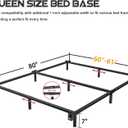Bedsnus 7 Inch Metal Bed Frame Queen Size, Compatible with Most Brand Box Spring Or Mattress, 9-Leg Support Bed Base, Headboard Attachable, Noise-Free, Easy Assembly, Black