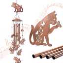 Cat Wind Chimes for Outside,Cat Gifts for Women/Men/Sympathy Gift/Memorial/Festival Birthday Gifts Metal windchimes Outdoors/Indoors,Patio,Garden Decor,Yard Decor,Porch