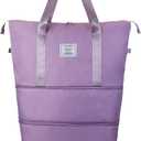 Expandable Large Capacity Weekender and Gym Tote for Women: Versatile Travel Duffel with Detachable Wheels and Dry-Wet Separation, Water-Resistant - Ideal Carry On Bag