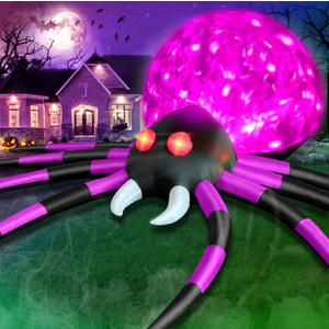 FunFanso 12 FT Halloween Inflatable Spider Outdoor Decorations for Yard, Huge Purple Crawling Spider with LED Rotating Flame, Giant Halloween Spider for Halloween Party Holiday Garden Lawn Patio Decor FunFanso 12 FT Halloween Inflatable Spider Outdoor Decorations for Yard, Huge Purple Crawling Spider with LED Rotating Flame, Giant Halloween Spider for Halloween Party Holiday Garden Lawn Patio Decor