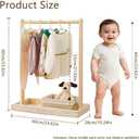 Hggzeg Baby Garment Rack, Kids Clothing Rack with Storage Shelf & Hanging Rod, Solid Wood Dog Cat Wardrobe Coat Rack, for Toddler Nursery, Child's Room (S)