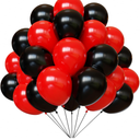 Red and Black Latex Balloons, 67 12 Inch Black and Red Party Balloons for Birthday, Graduation, BBQ Casino, Poker Card Party Decoration