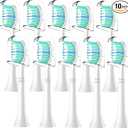 WEQNNM Replacement Toothbrush Heads Compatible with Philips Sonicare:10 Pack Professional Electric Brush Heads for 4100 6100 &More Snapon Handles