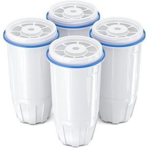 Upgraded Water Filter Replacement Fit for Zero Pitcher and Dispenser ZR-001 ZR-004 ZP-006 ZR-017, Five-Stage Filter System, Effectively Reducing Lead, Chromium, and Contaminants, 4 Packs, By BOGDA