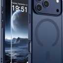 SUPFINE Magnetic for iPhone 17 Pro Case with Screen Protector (Compatible with MagSafe)(Military Grade Drop Protection) Translucent Matte Shockproof with Anti-Fingerprint Phone Cover,Dark Blue