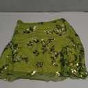 MakeMeChic Women's Sequin Mini Skirt Summer Floral Mesh Skirt Green X-Small