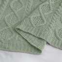 Homiest Cable Knit Throw Blanket and Pillow Set, Sage Green Set of 3, Knitted Throw (50"x60") & 2 Pillow Covers (18"x18"), Soft & Cozy Decorative for Couch Bed Sofa