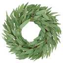Briful 16'' Artificial Seeded Eucalyptus Wreath for Front Door Small Faux Greenery Wreath Outdoor Spring Summer Wreaths for Home Room Wall Mantel Farmhouse Decoration