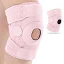 1 Pcs Kids Knee Brace with Side Stabilizers Patella Gel Pads Adjustable Straps Youth Child Knee Brace Support for Meniscus Tear Sports, Meniscus Tear (Pink)