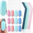 Zubebe 12 Set Silicone Straws with Case Reusable Travel Portable Foldable Collapsible Drinking Straw with Carry Case and Cleaning Brushes for Home Travel Party Cold or Hot Drinks, 4 Color