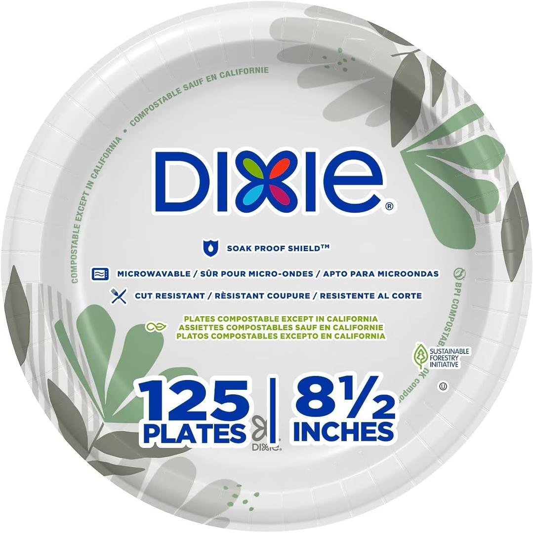 Dixie FBA_DXEUX9WSPK UX9WSPK, Table Ware Plates, Heavy Weight, 8-1/2, 125/PK, Pathways/White, 125