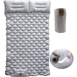 Sleeping Pad for Camping, Inflatable Sleeping Mat with Pillow, Camping Pad with Built-in Foot Pump, Lightweight Camping Mattress Pad for Car Camping, Backpacking, Tent and Hiking (Full (Grey)) Sleeping Pad for Camping, Inflatable Sleeping Mat with Pillow, Camping Pad with Built-in Foot Pump, Lightweight Camping Mattress Pad for Car Camping, Backpacking, Tent and Hiking (Full (Grey))