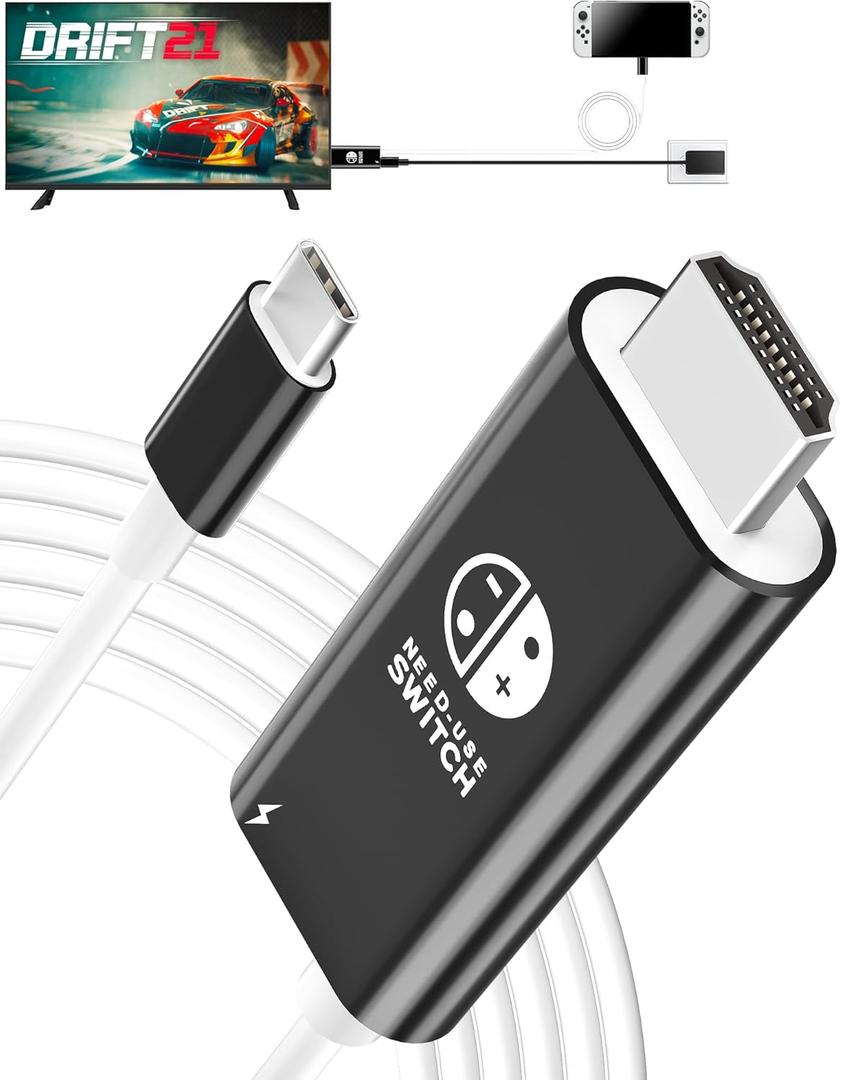 Portable Switch Dock, USB C to HDMI Cable Compatible with Nintendo Switch, Steam Deck, Legion Go, MSI Claw, ROG Alloy, Docking Station for TV, Nintendo Switch Adapter Accessories with PD Charge