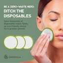 Greenzla Reusable Makeup Remover Pads (20 Pack) Washable Laundry Bag & Round Box for Storage, Reusable Bamboo Cotton Rounds for All Skin Types - Reusable Cotton Rounds for Face - Reusable Cotton Pads (White)