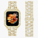 Mosonio Compatible with Bling Apple Watch Band Women 40/44/41/45/42/46mm with Shiny Metal Case, Full Sparking Luxury Diamond Bands and Cover Set, Cute Charming Strap for iWatch SE Series