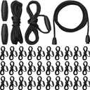 30 Sets Replacement Necklace Cords with Breakaway Clasps DIY Nylon Lanyard Necklace Cord and Plastic Clasp Buckle Breakaway Safety for Pendant(Black)