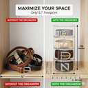 Belt Organizer for Closet Storage: Clear Acrylic 4-Layer Stackable Belt Box, Space-Saving Belt Case Holder for closet, drawer