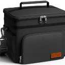 Large capacity lunch bag, square incubator, thickened aluminum foil outdoor insulation bag (Black size 34 * 25 * 26cm)
