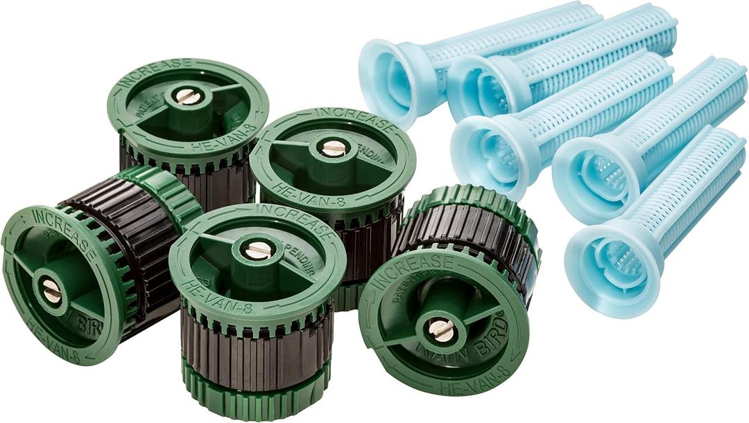 Rain Bird HEVAN085PK High Efficiency Spray Nozzle, 0 - 360 Adjustable Pattern, 5' - 8' Spray Distance, 5-Pack, Black