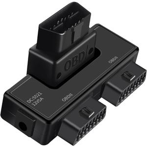 OBDII Splitter with Rotatable Male Port, Full 16 Pin 1 Male to 2 Female Extension Converter Adapter, Universal Port Splitter for Standard OBD2 Devices Diagnostic Extender