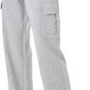 TTZ Women’s Tall Cargo Sweatpants 32" Inseam Extra Long Soft Stretch Lounge Pants for Tall Women (Gray, L)