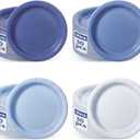 120 Pcs Dusty Blue Paper Plates,Boy Baby Shower Plate Set 9 inch Gradient Blue Birthday Cake Plates Dessert Plate for Birthday, Baby Shower, Tea Party