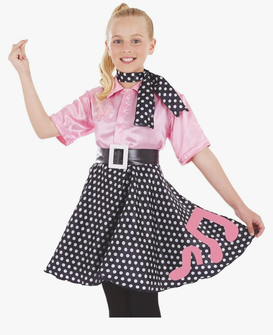 Fun shack 50s Outfit for Girls, 50s Outfit, Size Medium
