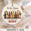 4 x Funny Beer Ornament - Ceramic Ornaments Gifts for Beer Lovers - Tis The Season to Drink Beers