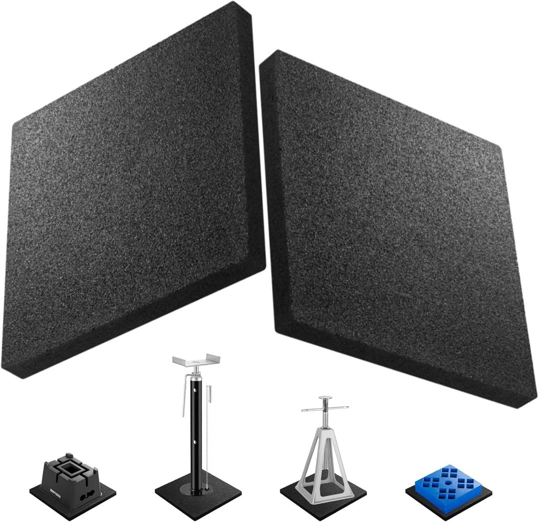 BOYISEN RV Stabilizer Jack Pads Rubber - Trailer Leveling Block Flex Pads Non-Slip W/Great for RV Camper Travel Trailer on Gravel Uneven Terrains (12" (2-Pack))
