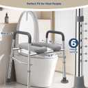 Toilet Seat Riser for Seniors, Stainless Steel Frame, 500lb | Adjustable Height & Width, Soft Padded Seat, Dual-Crossbar, Handicap Elevated Raised Toilet Seat, Fit Most Toilets