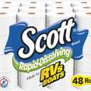 Scott Rapid-Dissolving Toilet Paper, Bath Tissue for RV & Boats , 4ct packs X 12= 48 rolls