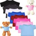 Jecery 8 Pcs Colorful Bear Clothes Tee Shirt Fit 14-18 Inches Bears Sublimation Stuffed Cute Tiny DIY Make Your Own Plush Doll(Dark)