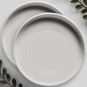 Willowy 12 inch Matte White Ceramic Plant Saucer (2 Pack) - Drip Trays for 9-12 Inch Planters - Saucers for Indoors - Trays for Pots - Pot Saucers - Water Tray - Plant Dish Saucer