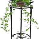 Plant Stand Indoor 2-Tier,20.3 Outdoor Tall Metal Plant Stands Black,Single Corner Heavy Duty Potted Holder Rack Rustproof,Flower Pot Stand for Planter Garden Balcony Patio Office Home