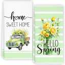 Watercolor Yellow Rose Flowers Floral Spring Kitchen Towels Dish Towels Dishcloth, Seasonal Summer Decor for Kitchen Bathroom Home, 16 x 24 Farmhouse Decoration Hand Towels Set of 2. (114)