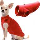 Dog Fleece Vest Soft Winter Jacket Sweater with D-Ring Leash Cold Weather Coat Hoodie for Small Medium Large Dogs Red X-Large