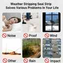 Window Weather Stripping Door Seal, 33 Ft Self-Adhesive Winter Insulation Strip for Exterior Front Door Frame Window Soundproofing Noise Cancelling Window Inserts, 0.35"Wide x 0.2"Thick, Gray