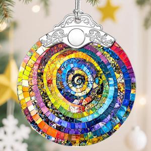 Christmas Ornaments, Christmas Decorations for Tree, Keepsake Ornaments, Holiday Ornament, Holiday & Xmas Gifts, Gifts for Art Lovers & Color Lovers - Rainbow Spiral-Theme