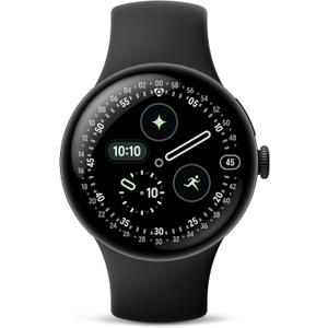 Google Pixel Watch 4 (45mm) - Android Smartwatch with Heart Rate and Sleep Tracking - 40-Hour Battery - Fitness Tracking - Google AI - Matte Black Aluminum Case - Obsidian Active Band - Wi-Fi
