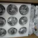 8 Light Glass Globe Ceiling Light Black Mid Century Flush Mount Sputnik Light Fixture Bubble Chandelier Living Room Farmhouse for Dining Room Kitchen Bedroom.