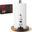 Lighthouse Paper Towel Holder - Coastal/Beach/Ocean/Nautical House Decor for Kitchen Bathroom Home Countertop - Gifts for Women - 3D Coastal Beachy Stuff Decorative Accessories