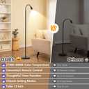 Reading Floor Lamp, 72" Tall LED Lamp with Flexible Gooseneck, Dimmable Zoomable Spotlight, Adjustable Color Beam Standing Lamp, Touch & Remote Control, Task Craft Bedroom Living Room, Matte Black