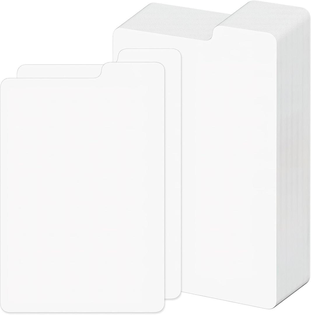 120pcs Comic Book Dividers with Tab, 11.22" x 7.2" Tall Boards Dividers, Thick Cardboard Card Separator Comic Book Dividers for Short or Long Comic Book Storage Boxes Office Supplies (White)