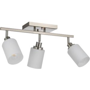 TODOLUZ Track Lighting Fixtures Ceiling, 3-Lights Brushed Nickel Wall Ceiling Spot Lighting with Opal White Glass, E26 Bulb Base